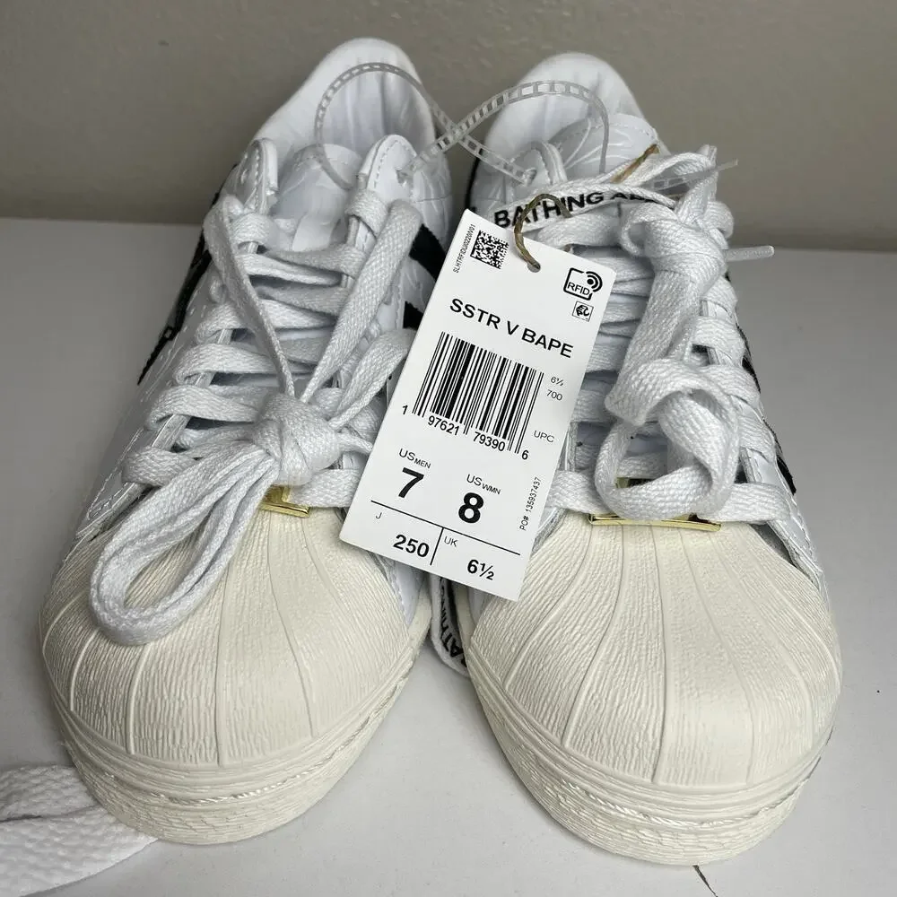 Bape X adidas Sz 7 Superstar Vintage Sneakers Classic Retro Originals Shoes Men